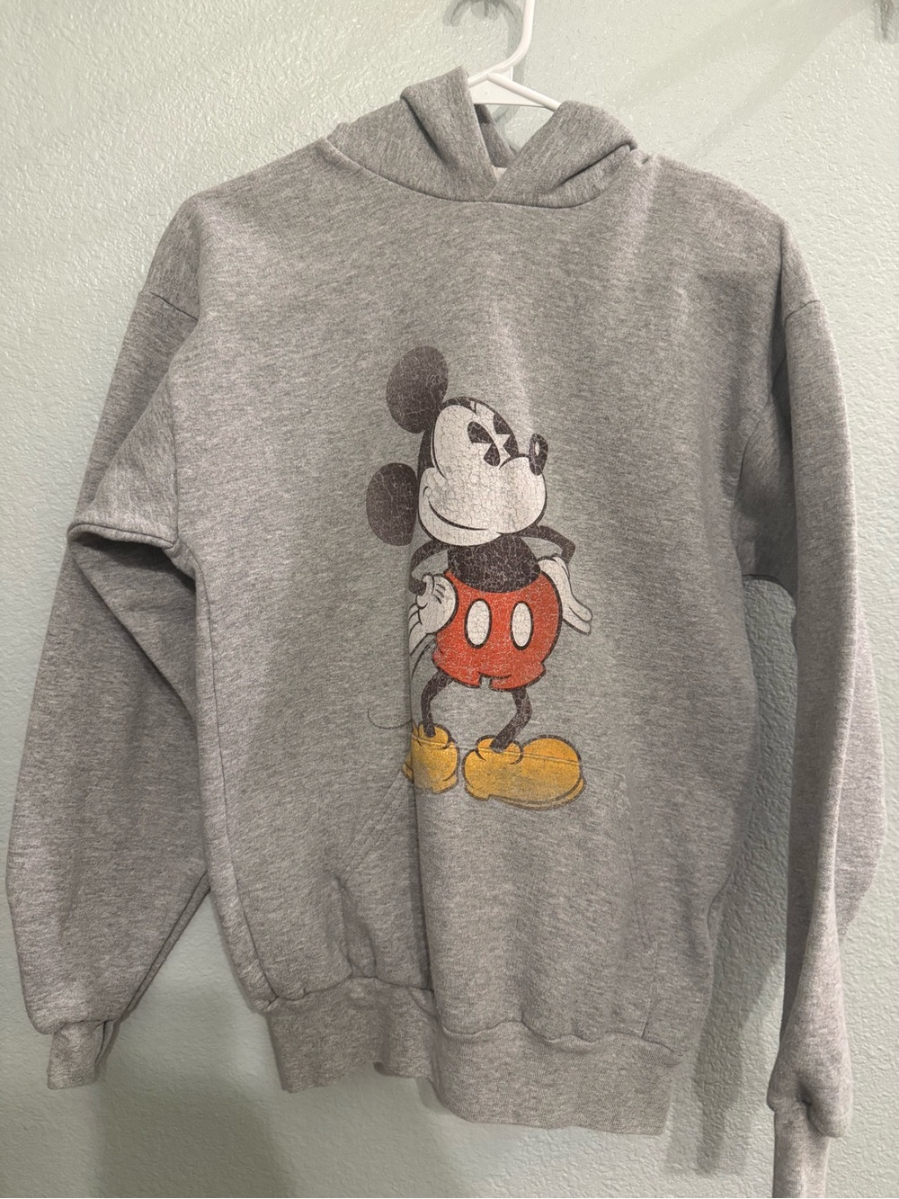 Vintage Gray Mickey Hoodie Youth XL/Women XS